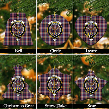 Carnegie Tartan Christmas Ceramic Ornaments with Family Crest Ceramic - Tartan Vibes Clothing