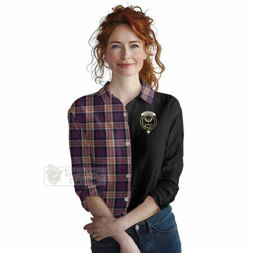 Carnegie Tartan Women's Casual Shirt with Family Crest and Half Of Me Style Female - Tartan Vibes Clothing