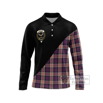 Carnegie Tartan Long Sleeve Polo Shirt with Family Crest and Military Logo Style Unisex - Tartan Vibes Clothing