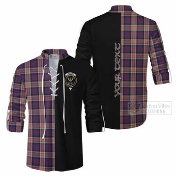 Carnegie Tartan Ghillie Kilt Shirt with Family Crest and Half Of Me Style Men - Tartan Vibes Clothing