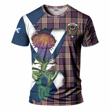 Tartan Vibes Clothing Carnegie Tartan Family Crest T-Shirt Scottish Thistle Celtic Inspired