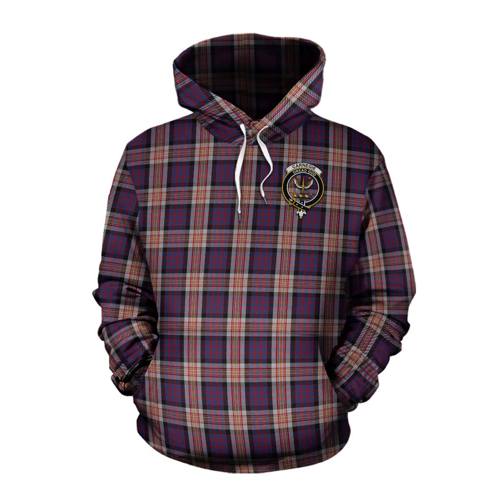 Carnegie Tartan Cotton Hoodie with Family Crest Celtic Skull Style Pullover Hoodie XS - Tartan Vibes Clothing