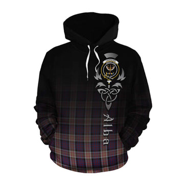 Tartan Vibes Clothing Carnegie Tartan Cotton Hoodie Featuring Alba Gu Brath Family Crest Celtic Inspired