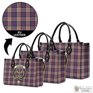 Carnegie Tartan Luxury Leather Handbags with Family Crest L - Tartan Vibes Clothing