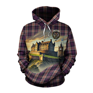 Carnegie Tartan Family Crest Cotton Hoodie with Scottish Ancient Castle Style Pullover Hoodie XS - Tartan Vibes Clothing