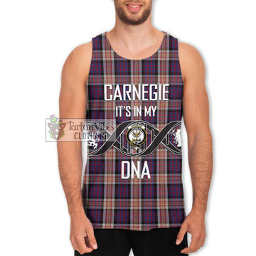 Carnegie Tartan Men's Tank Top with Family Crest DNA In Me Style Men - Tartan Vibes Clothing