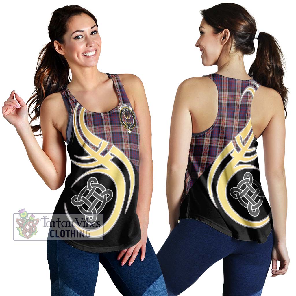 Carnegie Tartan Women's Racerback Tanks with Family Crest and Celtic Symbol Style 4XL - Tartan Vibes Clothing