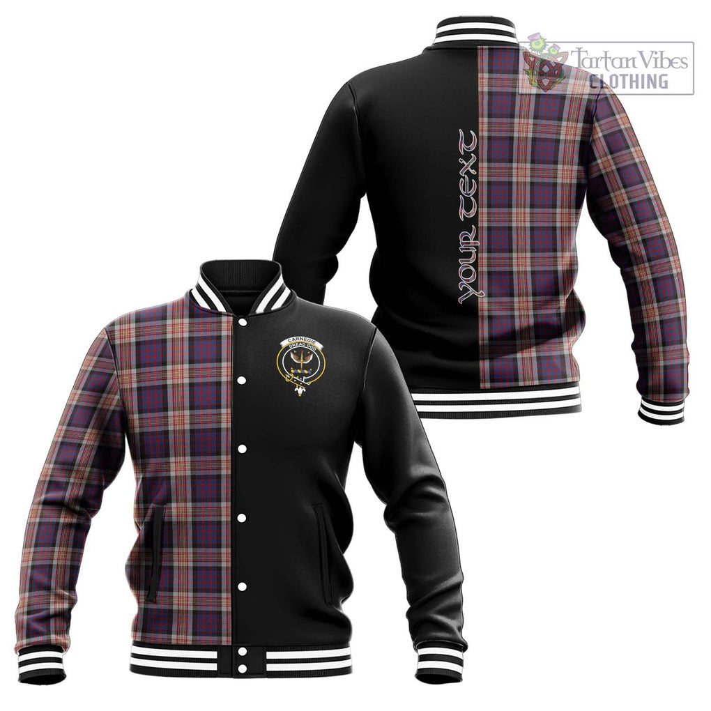 Carnegie Tartan Baseball Jacket with Family Crest and Half Of Me Style Unisex - Tartan Vibes Clothing