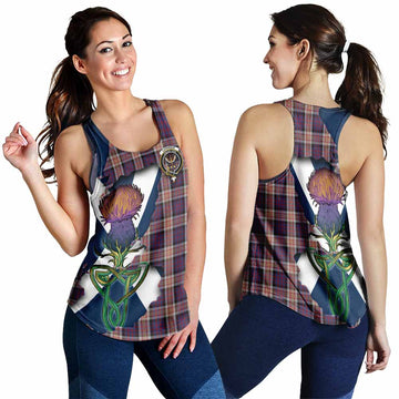 Tartan Vibes Clothing Carnegie Tartan Family Crest Women's Racerback Tanks Scottish Thistle Celtic Inspired