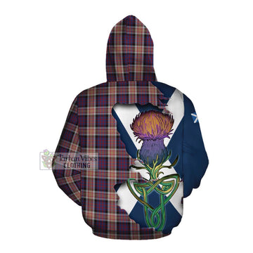 Tartan Vibes Clothing Carnegie Tartan Family Crest Cotton Hoodie Scottish Thistle Celtic Inspired