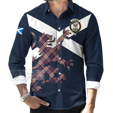 Carnegie Tartan Lion Rampant Long Sleeve Button Shirt Proudly Display Your Heritage with Alba Gu Brath and Clan Name Men's Shirt - Tartan Vibes Clothing