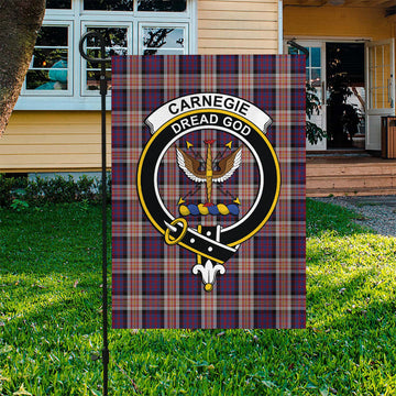 Carnegie Tartan Garden Flag with Family Crest