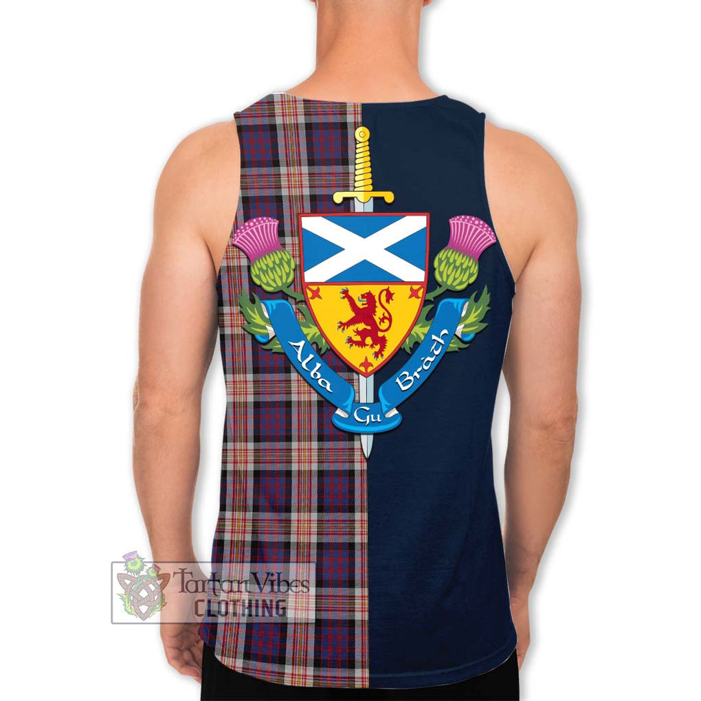 Carnegie Tartan Men's Tank Top Alba with Scottish Lion Royal Arm Half Style - Tartan Vibes Clothing