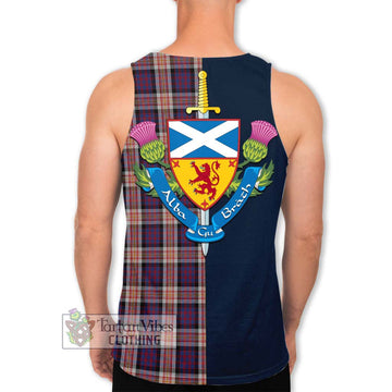 Carnegie Tartan Men's Tank Top Alba with Scottish Lion Royal Arm Half Style - Tartan Vibes Clothing