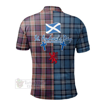 Carnegie Tartan Polo Shirt Happy St. Andrew's Day Half Tartan Style - Tartan Vibes Clothing