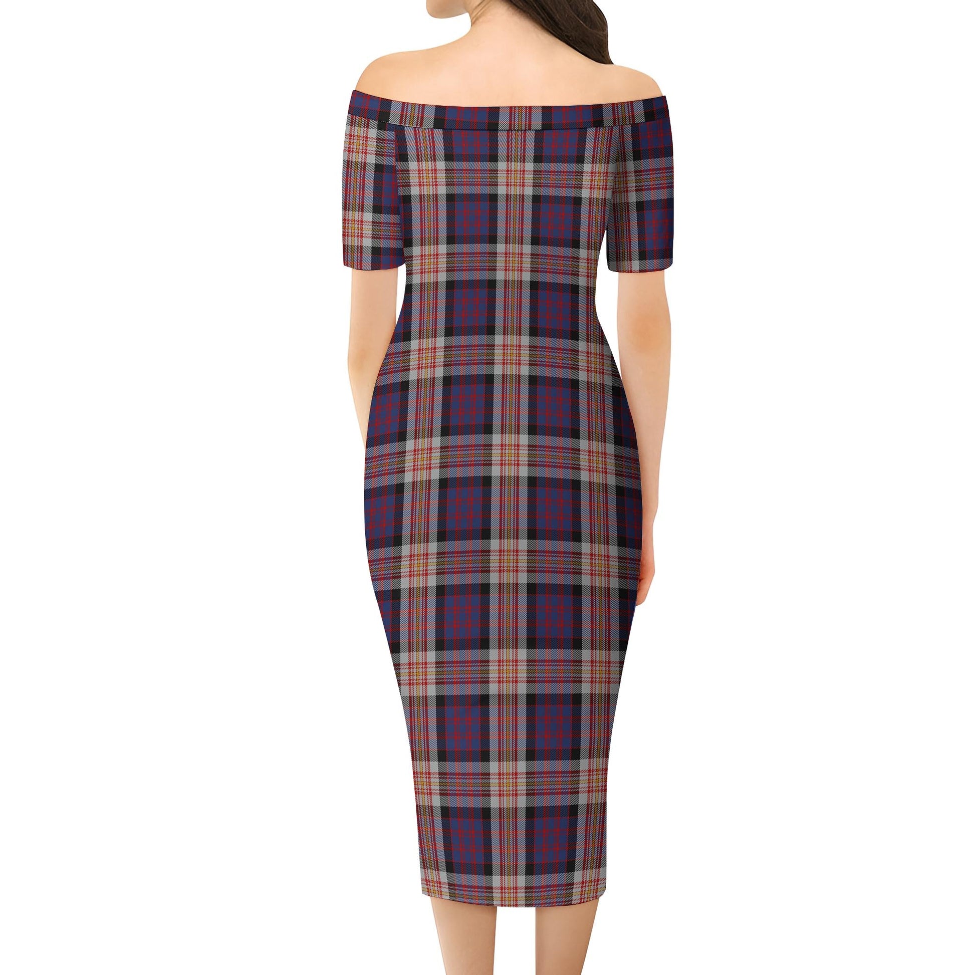 Carnegie Tartan Off Shoulder Lady Dress - Tartan Vibes Clothing
