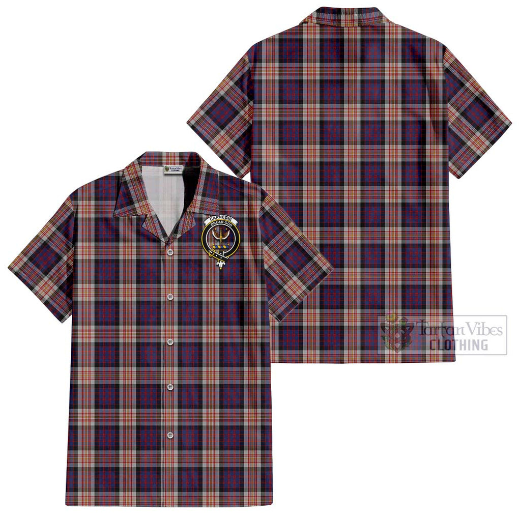 Carnegie Tartan Cotton Hawaiian Shirt with Family Crest - Tartan Vibes Clothing