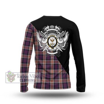 Carnegie Tartan Long Sleeve T-Shirt with Family Crest and Military Logo Style - Tartan Vibes Clothing