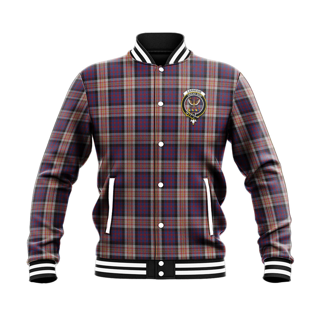 Carnegie Tartan Baseball Jacket with Family Crest - Tartan Vibes Clothing