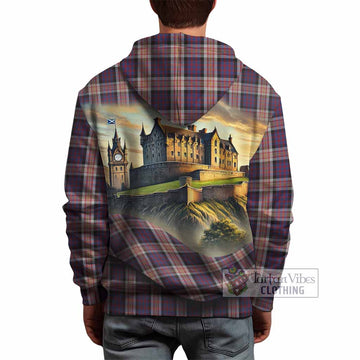 Carnegie Tartan Family Crest Hoodie with Scottish Ancient Castle Style - Tartan Vibes Clothing