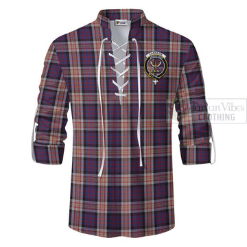 Carnegie Tartan Ghillie Kilt Shirt with Family Crest and Bearded Skull Holding Bottles of Whiskey - Tartan Vibes Clothing