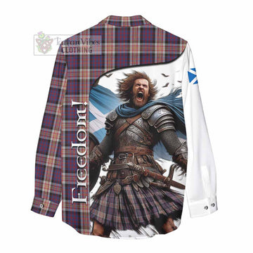 Tartan Vibes Clothing Carnegie Crest Tartan Women's Casual Shirt Inspired by the Freedom of Scottish Warrior