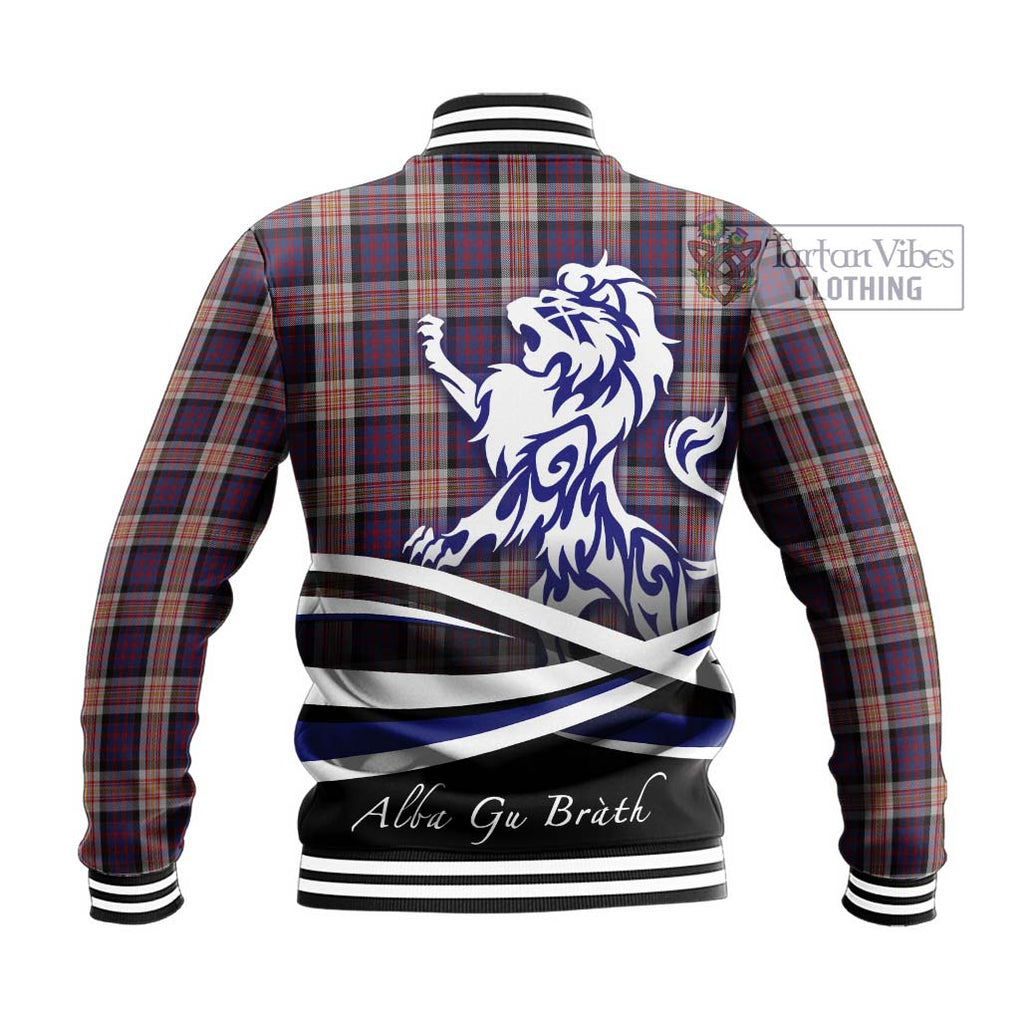 Carnegie Tartan Baseball Jacket with Alba Gu Brath Regal Lion Emblem - Tartan Vibes Clothing