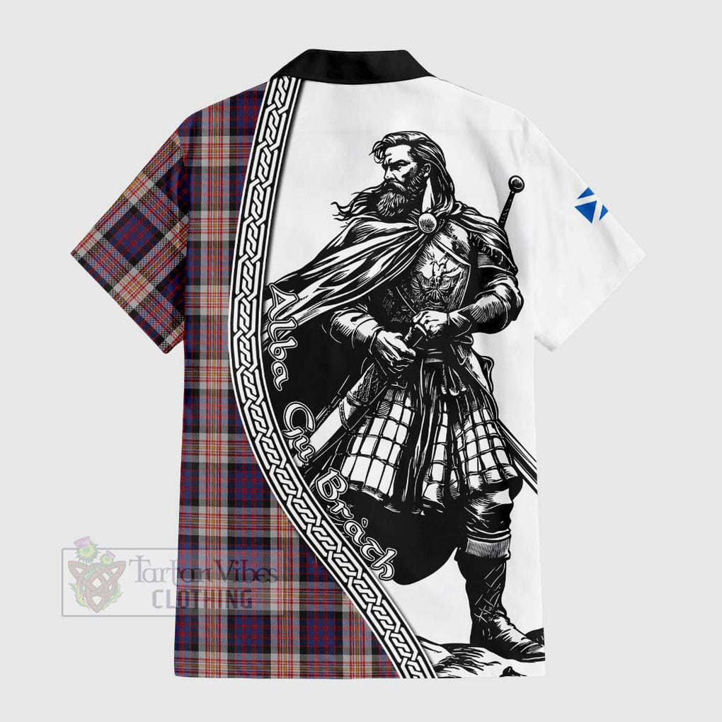 Carnegie Tartan Clan Crest Hawaiian Shirt with Highlander Warrior Celtic Style - Tartan Vibes Clothing