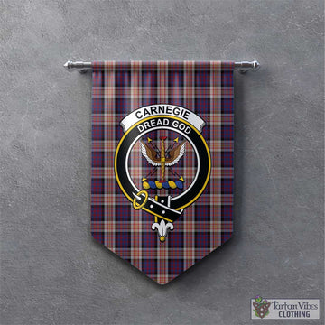 Carnegie Tartan Gonfalon, Tartan Banner with Family Crest - Tartan Vibes Clothing