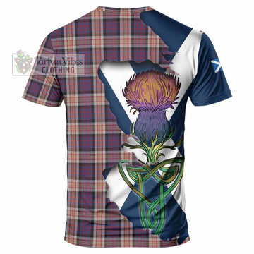 Tartan Vibes Clothing Carnegie Tartan Family Crest T-Shirt Scottish Thistle Celtic Inspired