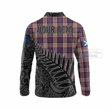 Carnegie Crest Tartan Long Sleeve Polo Shirt with New Zealand Silver Fern Half Style - Tartan Vibes Clothing