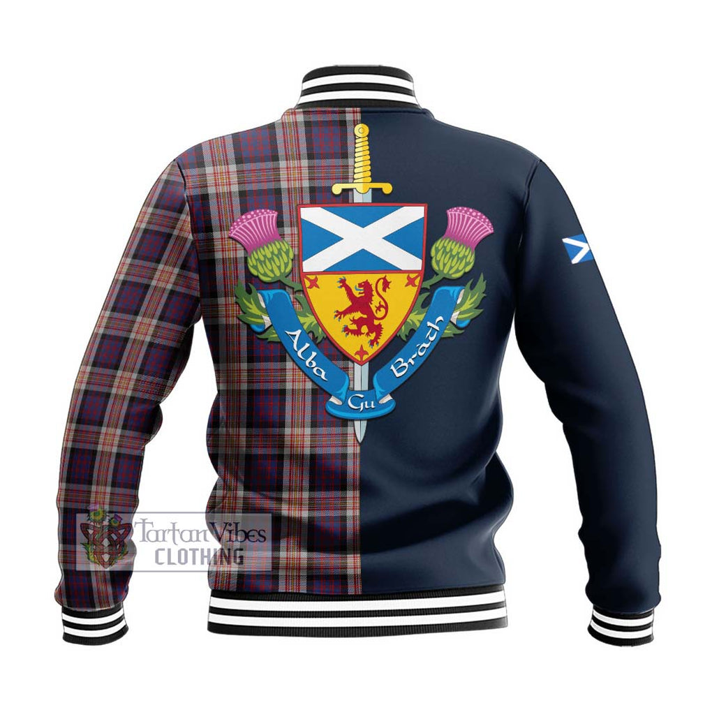 Carnegie Tartan Baseball Jacket Alba with Scottish Lion Royal Arm Half Style - Tartan Vibes Clothing