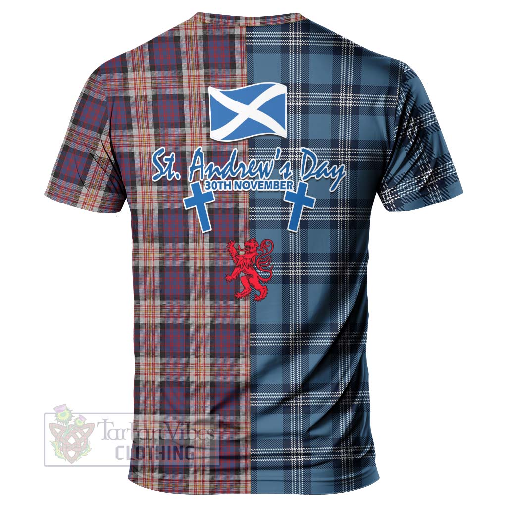 Carnegie Tartan T-Shirt Happy St. Andrew's Day Half Tartan Style - Tartan Vibes Clothing
