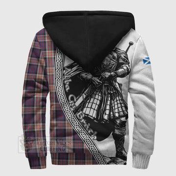 Carnegie Tartan Clan Crest Sherpa Hoodie with Highlander Warrior Celtic Style - Tartan Vibes Clothing