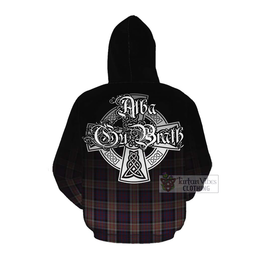 Tartan Vibes Clothing Carnegie Tartan Cotton Hoodie Featuring Alba Gu Brath Family Crest Celtic Inspired