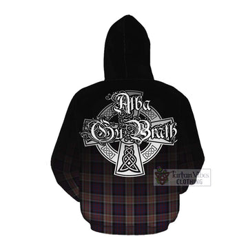 Tartan Vibes Clothing Carnegie Tartan Cotton Hoodie Featuring Alba Gu Brath Family Crest Celtic Inspired
