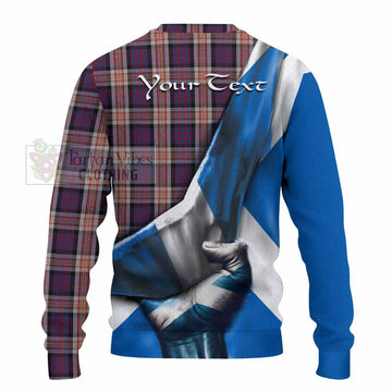 Carnegie Tartan Knitted Sweater with Family Crest Scotland Patriotic Style - Tartan Vibes Clothing