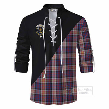 Carnegie Tartan Ghillie Kilt Shirt with Family Crest and Military Logo Style - Tartan Vibes Clothing