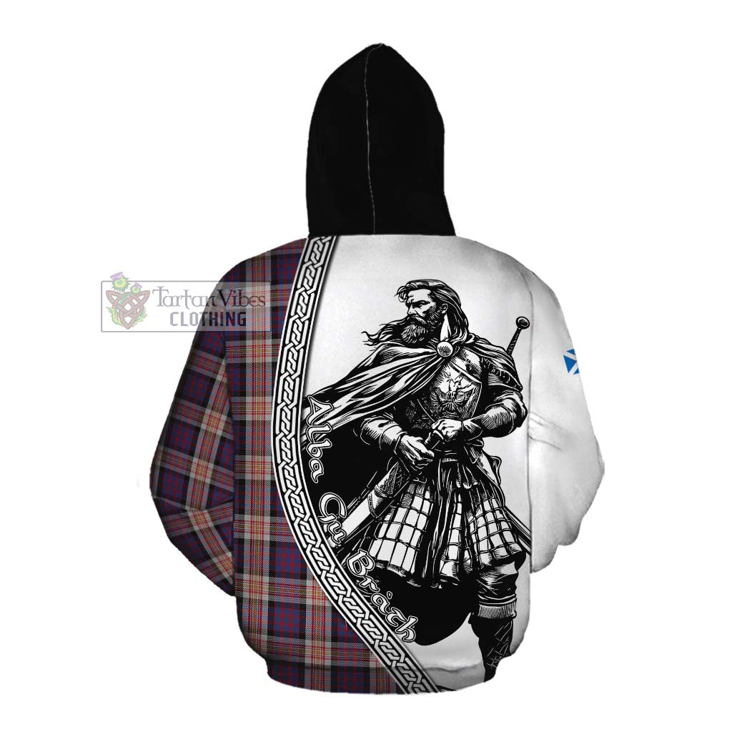 Carnegie Tartan Clan Crest Cotton Hoodie with Highlander Warrior Celtic Style Pullover Hoodie - Tartan Vibes Clothing