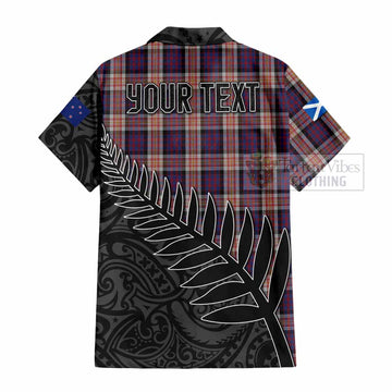 Carnegie Crest Tartan Hawaiian Shirt with New Zealand Silver Fern Half Style - Tartan Vibes Clothing