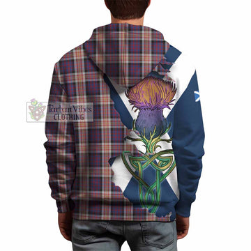 Tartan Vibes Clothing Carnegie Tartan Family Crest Hoodie Scottish Thistle Celtic Inspired