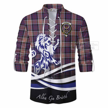 Carnegie Tartan Ghillie Kilt Shirt with Alba Gu Brath Regal Lion Emblem - Tartan Vibes Clothing