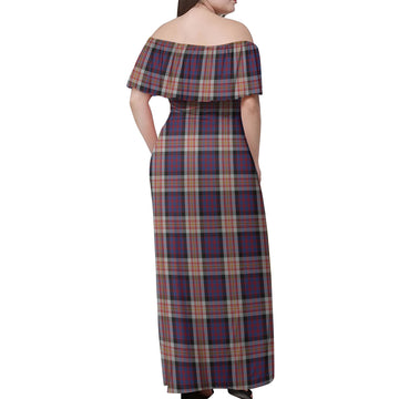 Carnegie Tartan Off Shoulder Long Dress - Tartan Vibes Clothing