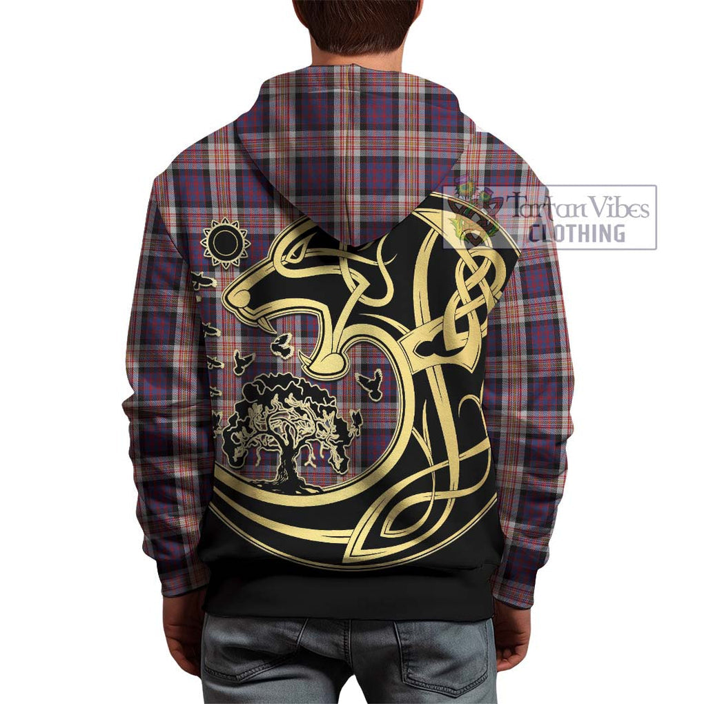Carnegie Tartan Hoodie with Family Crest Celtic Wolf Style - Tartan Vibes Clothing