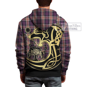 Carnegie Tartan Hoodie with Family Crest Celtic Wolf Style - Tartan Vibes Clothing