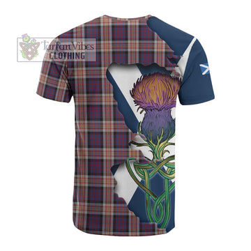 Tartan Vibes Clothing Carnegie Tartan Family Crest Cotton T-shirt Scottish Thistle Celtic Inspired