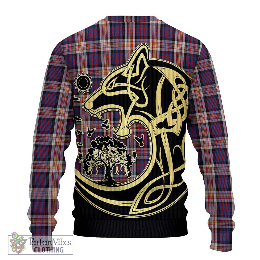 Carnegie Tartan Ugly Sweater with Family Crest Celtic Wolf Style - Tartan Vibes Clothing