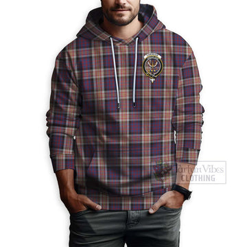 Carnegie Tartan Hoodie with Family Crest and Bearded Skull Holding Bottles of Whiskey - Tartan Vibes Clothing