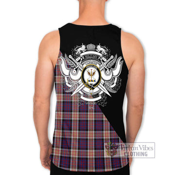 Carnegie Tartan Men's Tank Top with Family Crest and Military Logo Style - Tartan Vibes Clothing