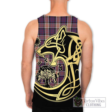 Carnegie Tartan Men's Tank Top with Family Crest Celtic Wolf Style - Tartan Vibes Clothing